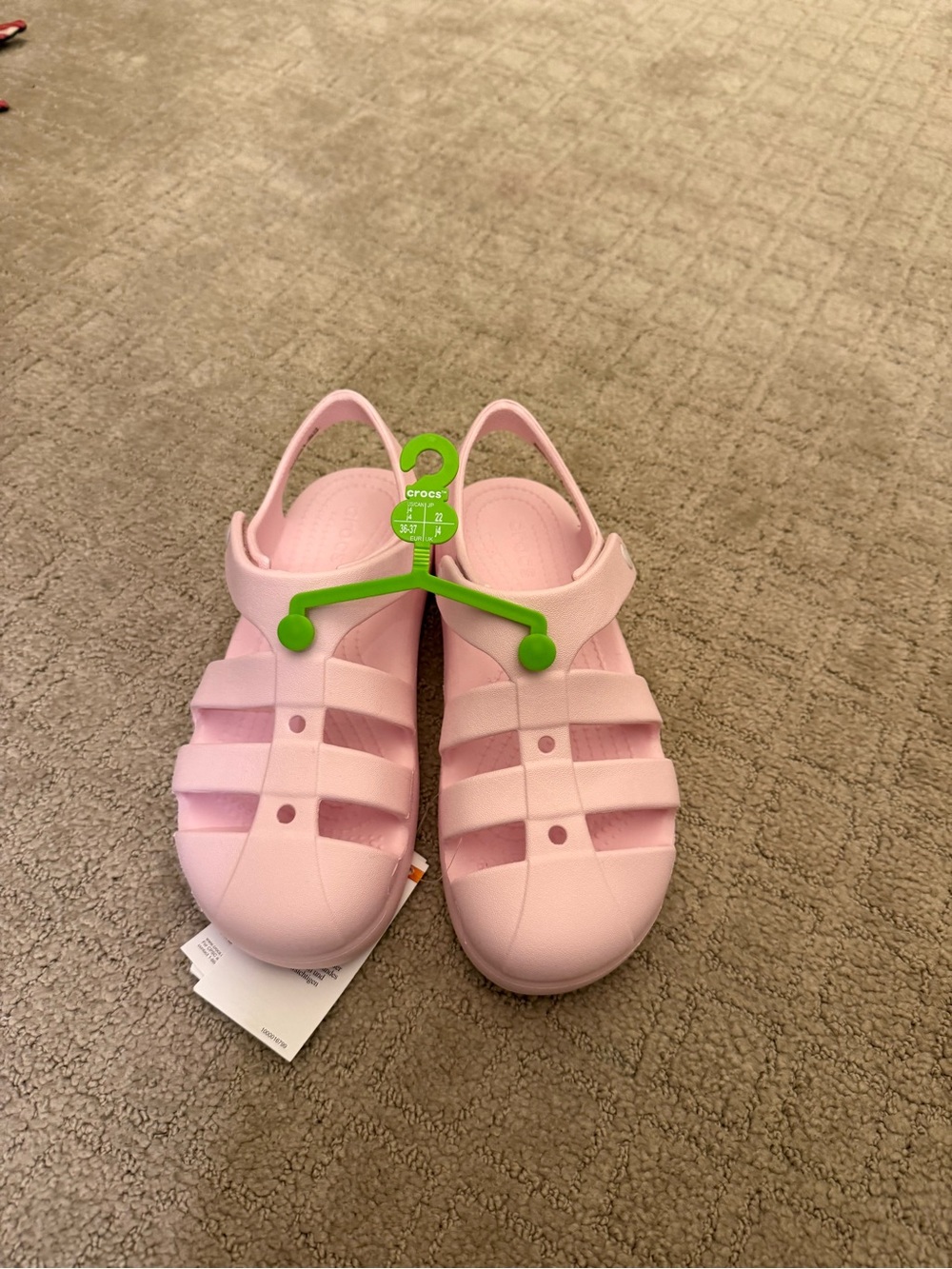 CROCS Kids Light Pink Jelly-Style Sandals with Back Strap